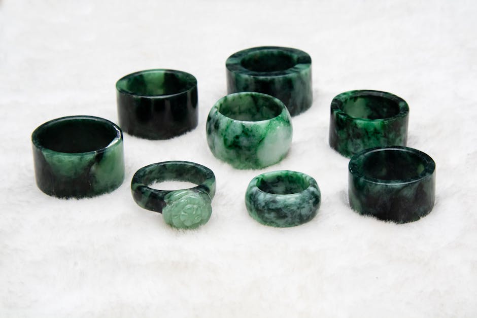 Jade crystal set in beautiful jewelry