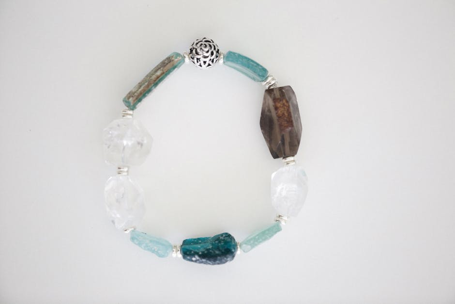 Gemstone healing bracelet worn on wrist