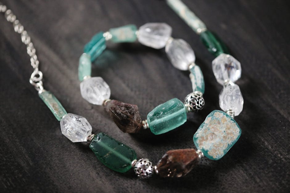 Crystal gemstone bracelet worn for luck and positive energy
