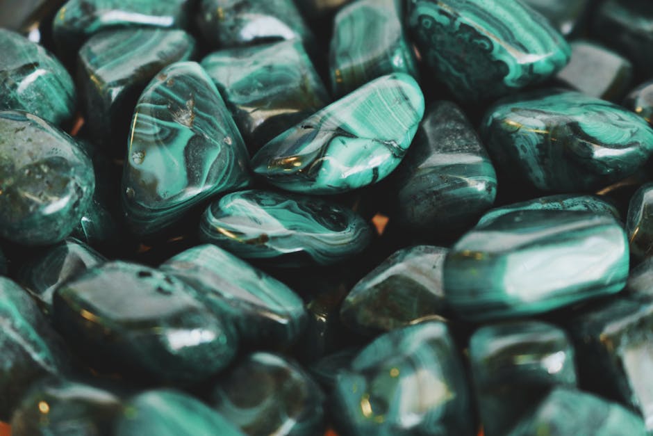Real turquoise stone next to imitation for comparison